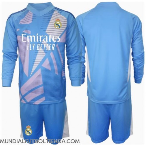 Camiseta Real Madrid Portero Primera Equipación Replica 2024-25 para niños mangas largas (+ Pantalones cortos)